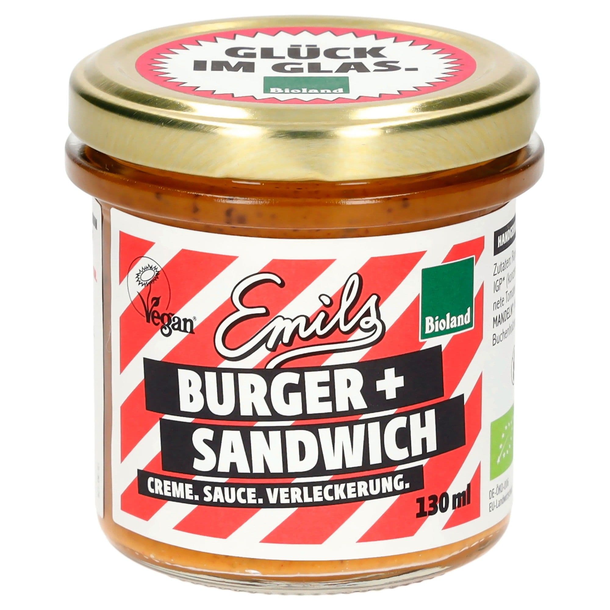 Vegane Bioland Burger- und Sandwichcreme Emils 130 ml