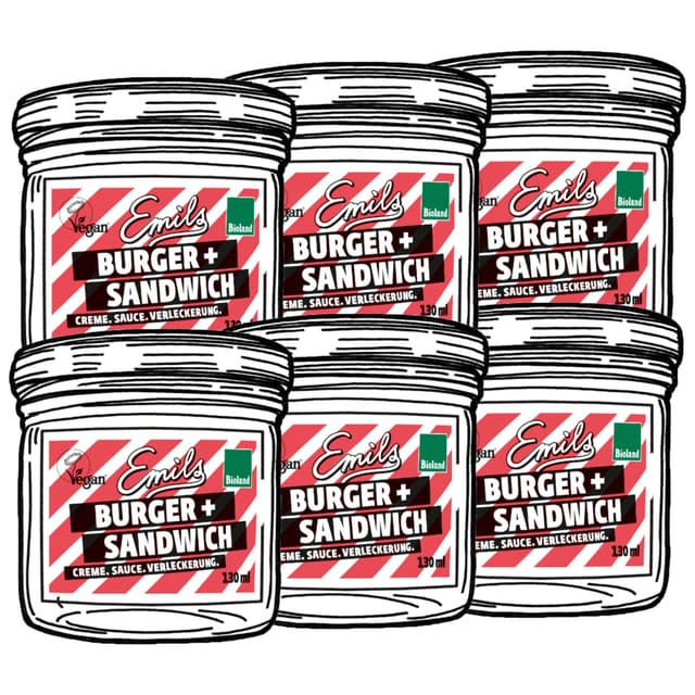Vegane Burger- und Sandwichcreme 6 x 130 ml**