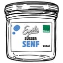Illustration: Emils süßer Senf ohne Kristallzucker im 130 ml Glas