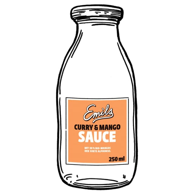 Illustration der Mango-Ernte in Karnataka für die Emils Curry-Mango-Sauce