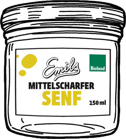 Emils Organic Medium-spicy organic vegan raw-food Mustard 150ml Emils Organic Medium-spicy organic vegan raw-food Mustard 150ml